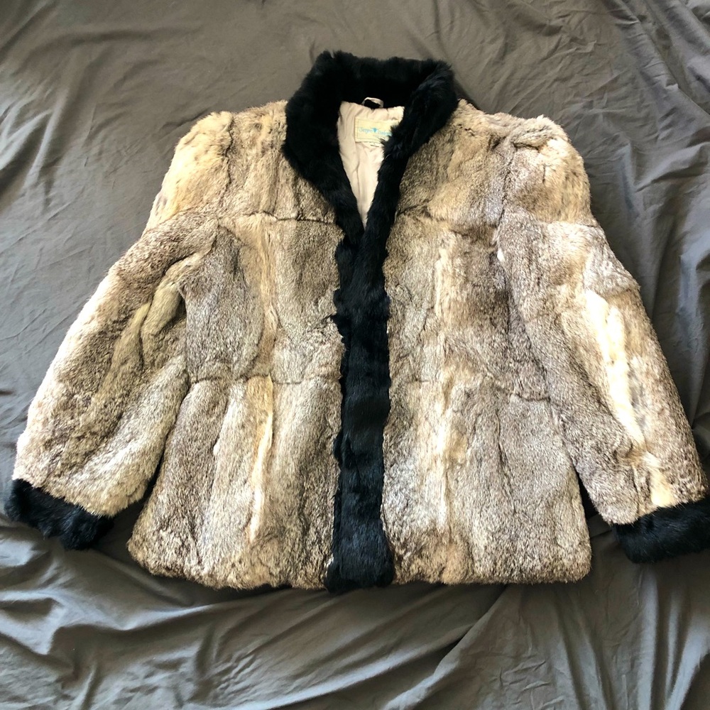 Sergio Valente Rabbit Fur Coat , Size Large
